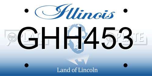 GHH453 Illinois License Plate