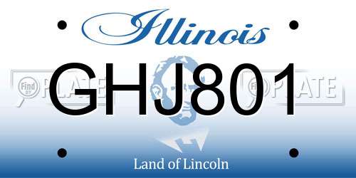 GHJ801 Illinois License Plate