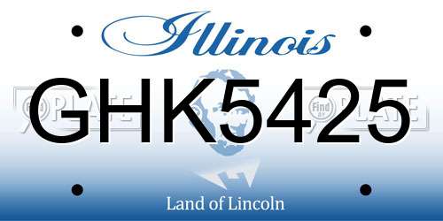 GHK5425 Illinois License Plate