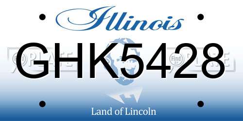 GHK5428 Illinois License Plate