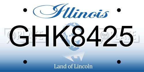 GHK8425 Illinois License Plate