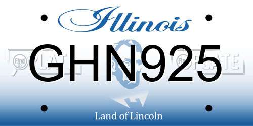 GHN925 Illinois License Plate