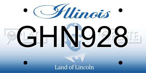 GHN928 Illinois License Plate