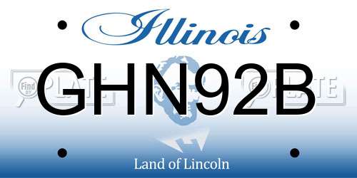 GHN92B Illinois License Plate