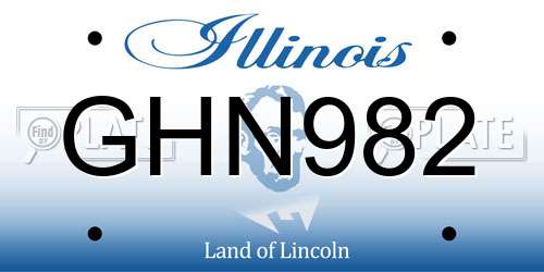 GHN982 Illinois License Plate