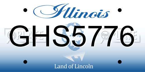 GHS5776 Illinois License Plate