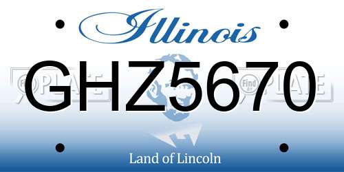 GHZ5670 Illinois License Plate