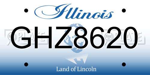 GHZ8620 Illinois License Plate