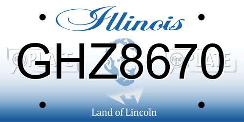 GHZ8670 Illinois License Plate