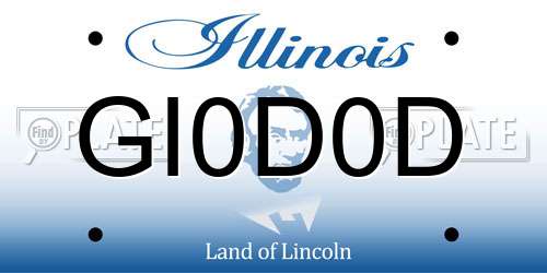 GI0D0D Illinois License Plate