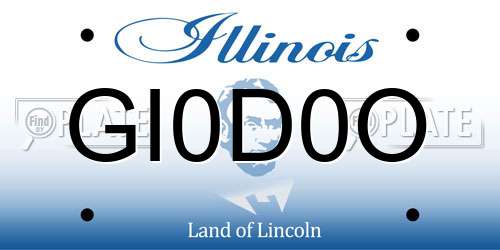 GI0D0O Illinois License Plate