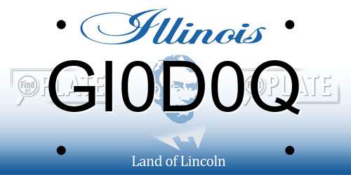 GI0D0Q Illinois License Plate