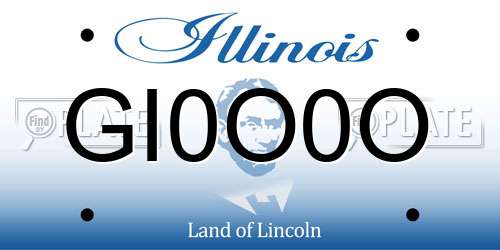 GI0O0O Illinois License Plate