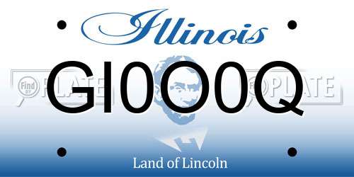 GI0O0Q Illinois License Plate
