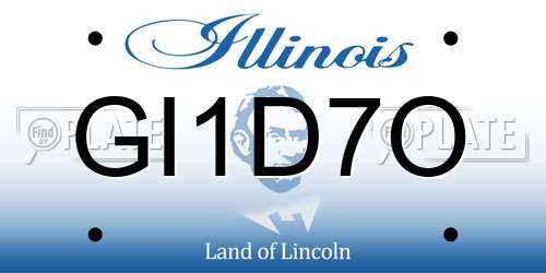 GI1D7O Illinois License Plate