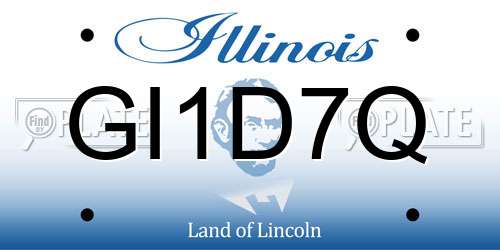 GI1D7Q Illinois License Plate