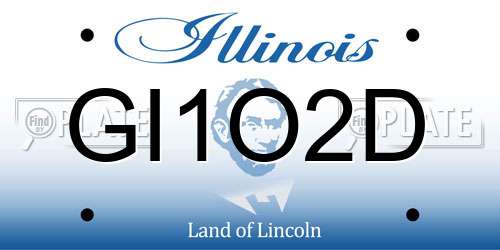 GI1O2D Illinois License Plate