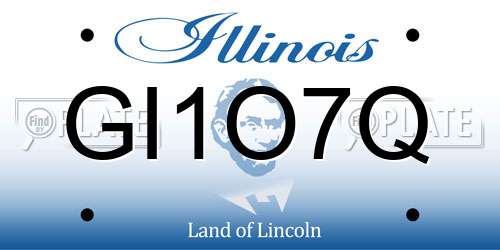 GI1O7Q Illinois License Plate