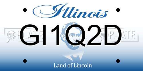 GI1Q2D Illinois License Plate