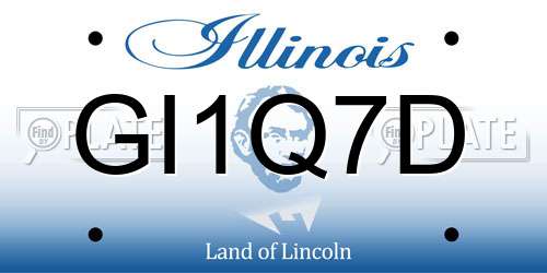 GI1Q7D Illinois License Plate
