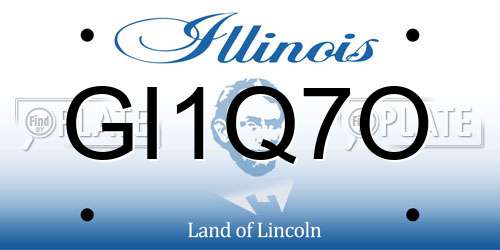 GI1Q7O Illinois License Plate