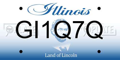 GI1Q7Q Illinois License Plate