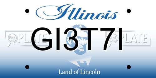 GI3T7I Illinois License Plate