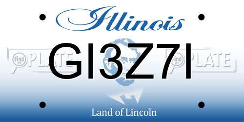 GI3Z7I Illinois License Plate