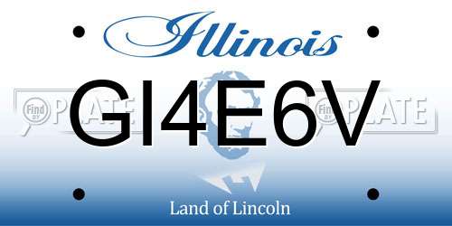 GI4E6V Illinois License Plate