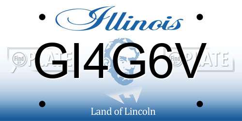 GI4G6V Illinois License Plate