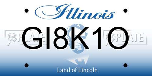 GI8K1O Illinois License Plate
