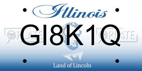 GI8K1Q Illinois License Plate