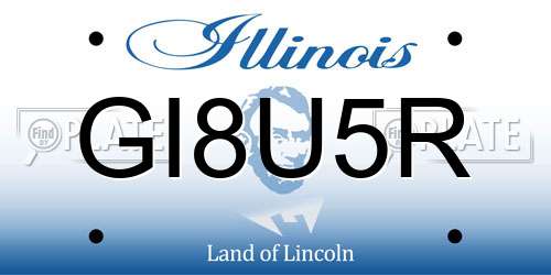 GI8U5R Illinois License Plate