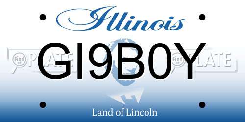 GI9B0Y Illinois License Plate