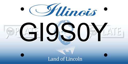 GI9S0Y Illinois License Plate