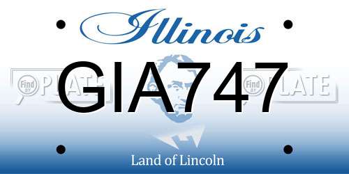 GIA747 Illinois License Plate