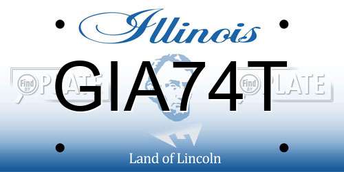 GIA74T Illinois License Plate