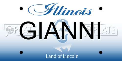 GIANNI Illinois License Plate