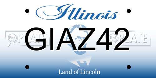 GIAZ42 Illinois License Plate