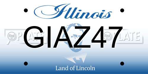 GIAZ47 Illinois License Plate
