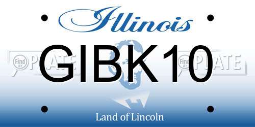 GIBK10 Illinois License Plate