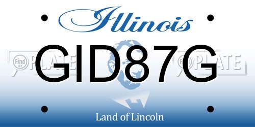 GID87G Illinois License Plate