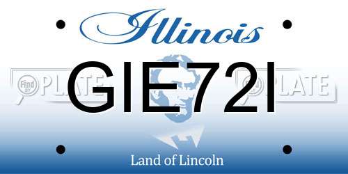 GIE72I Illinois License Plate