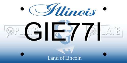 GIE77I Illinois License Plate