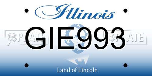 GIE993 Illinois License Plate