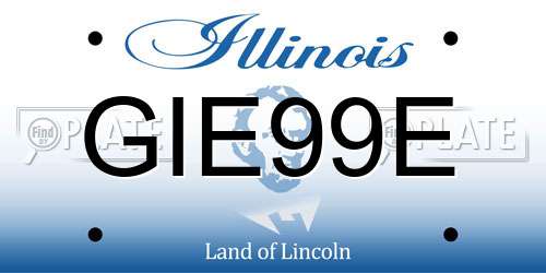 GIE99E Illinois License Plate