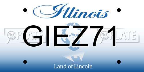 GIEZ71 Illinois License Plate