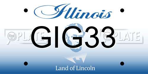 GIG33 Illinois License Plate