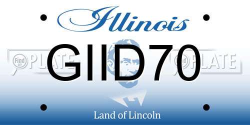 GIID70 Illinois License Plate