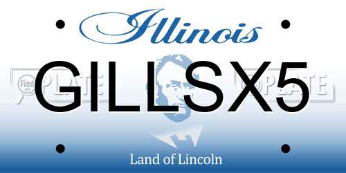 GILLSX5 Illinois License Plate